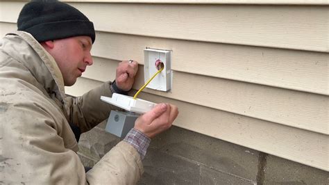 attach electrical box to vinyl siding sigma|vinyl siding outlet box installation.